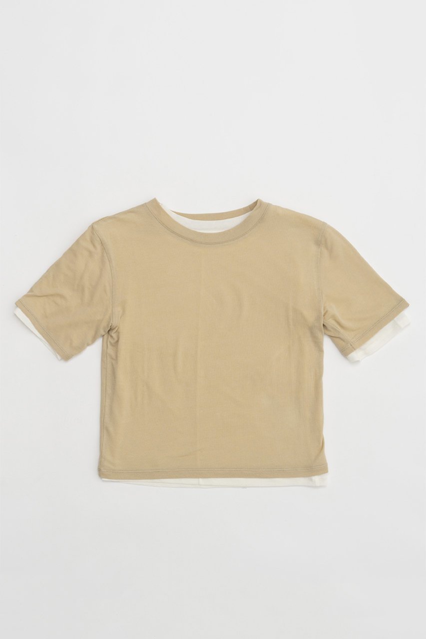 【プランク プロジェクト/PRANK PROJECT】のダブルレイヤードTEE / Double Layered Tee インテリア・キッズ・メンズ・レディースファッション・服の通販 founy(ファニー) 　ファッション　Fashion　レディースファッション　Fashion for Women　トップス・カットソー　Cut & Sew Tops　シャツ・ブラウス・オフィスカジュアル　Elegant Blouses & Button-Ups　ロングTシャツ・Tシャツ　Longline T-Shirts & Tees　カットソー・ベーシックTシャツ　Cut-and-Sewn Tops / Stretch Tees & Basics　おすすめ　Recommended / Our Picks　カットソー　Cut and Sewn Top　ショート　Short, Short Length　ストレッチ　Stretch, Stretchy Fabric　スリーブ　Sleeve, Long Sleeve / Short Sleeve　YEL(イエロー)|ID: prp329100003925813 ipo3291000000032926816