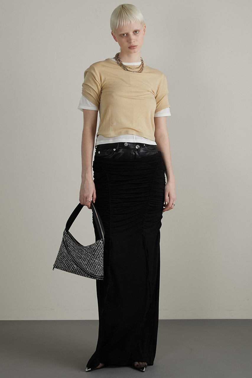 【プランク プロジェクト/PRANK PROJECT】のダブルレイヤードTEE / Double Layered Tee 人気、トレンドファッション・服の通販 founy(ファニー) 　ファッション　Fashion　レディースファッション　Fashion for Women　トップス・カットソー　Cut & Sew Tops　シャツ・ブラウス・オフィスカジュアル　Elegant Blouses & Button-Ups　ロングTシャツ・Tシャツ　Longline T-Shirts & Tees　カットソー・ベーシックTシャツ　Cut-and-Sewn Tops / Stretch Tees & Basics　おすすめ　Recommended / Our Picks　カットソー　Cut and Sewn Top　ショート　Short, Short Length　ストレッチ　Stretch, Stretchy Fabric　スリーブ　Sleeve, Long Sleeve / Short Sleeve　other-7|ID: prp329100003925813 ipo3291000000032926866
