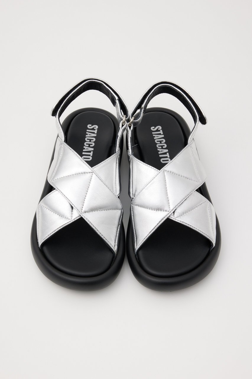 【スタッカート/STACCATO】のボニークロスライトフラットサンダル 人気、トレンドファッション・服の通販 founy(ファニー) 　ファッション　Fashion　レディースファッション　Fashion for Women　キルティング　Quilted, Quilting　サンダル　Sandals, Summer Shoes　ソックス　Socks, Hosiery　トライアングル　Triangle, Triangular Shape　フィット　Fit, Slim Fit　other-3|ID: prp329100003925820 ipo3291000000034940646