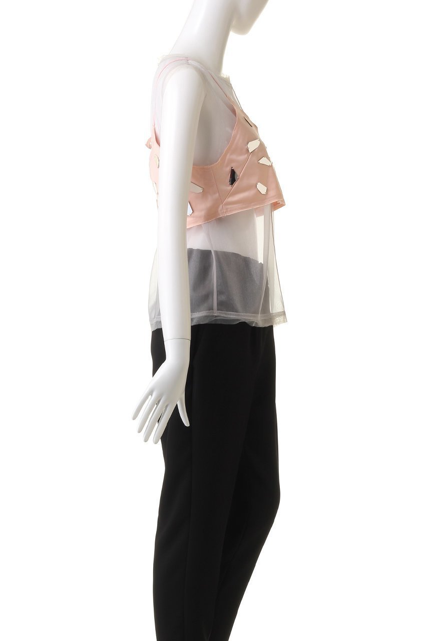 【プランク プロジェクト/PRANK PROJECT】のミラーエンブリッシュレイヤードトップ / Mirror Embellished Layered Top 人気、トレンドファッション・服の通販 founy(ファニー) 　ファッション　Fashion　レディースファッション　Fashion for Women　トップス・カットソー　Cut & Sew Tops　キャミソール&ノースリーブ　Camisoles & Sleeveless Tops　シャツ・ブラウス・オフィスカジュアル　Elegant Blouses & Button-Ups　おすすめ　Recommended / Our Picks　キャミ　Camisole, Cami Top　サテン　Satin, Glossy Fabric　セットアップ　Set-Up, Coordinated Outfit　ノースリーブ　Sleeveless, No-Sleeve　other-3|ID: prp329100003925828 ipo3291000000032909918
