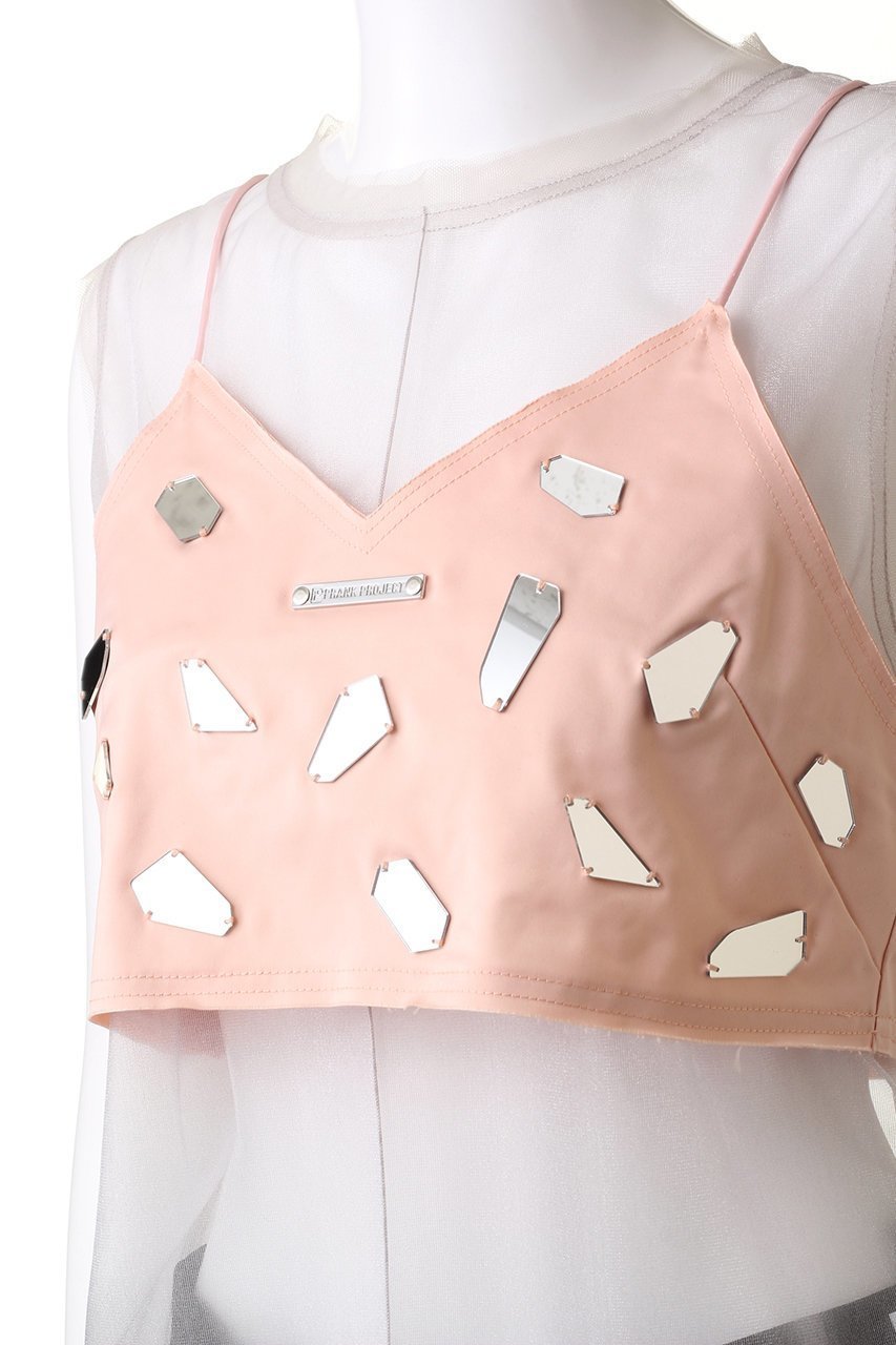 【プランク プロジェクト/PRANK PROJECT】のミラーエンブリッシュレイヤードトップ / Mirror Embellished Layered Top 人気、トレンドファッション・服の通販 founy(ファニー) 　ファッション　Fashion　レディースファッション　Fashion for Women　トップス・カットソー　Cut & Sew Tops　キャミソール&ノースリーブ　Camisoles & Sleeveless Tops　シャツ・ブラウス・オフィスカジュアル　Elegant Blouses & Button-Ups　おすすめ　Recommended / Our Picks　キャミ　Camisole, Cami Top　サテン　Satin, Glossy Fabric　セットアップ　Set-Up, Coordinated Outfit　ノースリーブ　Sleeveless, No-Sleeve　other-5|ID: prp329100003925828 ipo3291000000032909921