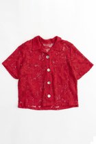 【メゾンスペシャル/MAISON SPECIAL】のHalf Sleeve Lace Fabric Shirt/ハーフスリーブレースシャツ RED(レッド)|ID:prp329100003925843