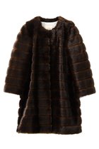 【ケイト スペード ニューヨーク/kate spade NEW YORK】のノーカラーファーコート 人気、トレンドファッション・服の通販 founy(ファニー) ファッション Fashion レディースファッション Fashion for Women アウター Coat / Outerwear Collection コート・ロングコート・ピーコート Long Coats, Peacoats & More インナー Innerwear リボン Ribbon, Bow 冬 Winter / This Winter thumbnail ブラウン|ID: prp329100003926933 ipo3291000000032923700