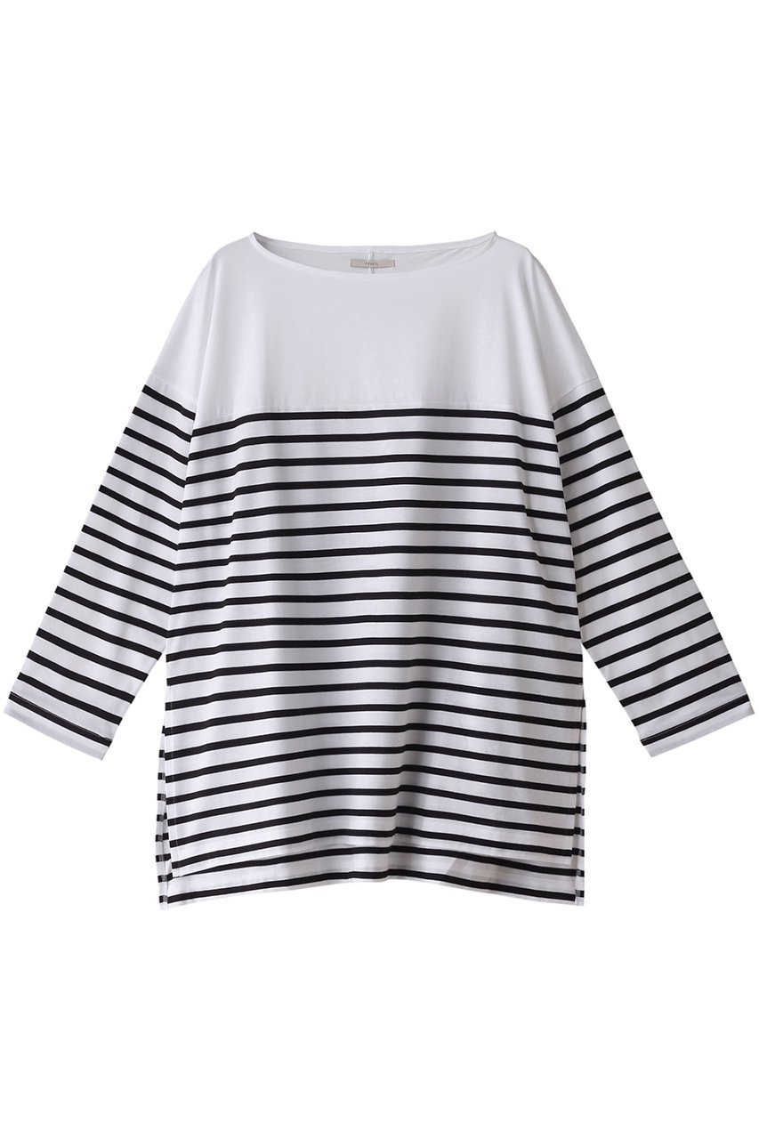 【ル フィル/LE PHIL】のビッグストライプT インテリア・キッズ・メンズ・レディースファッション・服の通販 founy(ファニー) 　ファッション　Fashion　レディースファッション　Fashion for Women　トップス・カットソー　Cut & Sew Tops　シャツ・ブラウス・オフィスカジュアル　Elegant Blouses & Button-Ups　ロングTシャツ・Tシャツ　Longline T-Shirts & Tees　カットソー・ベーシックTシャツ　Cut-and-Sewn Tops / Stretch Tees & Basics　シルケット　Silket, Silky Cotton　ストライプ　Stripe, Striped Pattern　スリット　Slit, Slit Detail　スリーブ　Sleeve, Long Sleeve / Short Sleeve　ビッグ　Big, Oversized　ヨーク　Yoke, Yoke Design　ロング　Long, Long-Length　無地　Plain, Solid Color　長袖　Long Sleeve, Full Sleeve　ホワイト|ID: prp329100003926956 ipo3291000000032839047