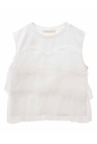 【トランテアン ソン ドゥ モード/31 Sons de mode】のチュールフリルノースリーブTシャツ オフホワイト|ID: prp329100003927758 ipo3291000000029920828