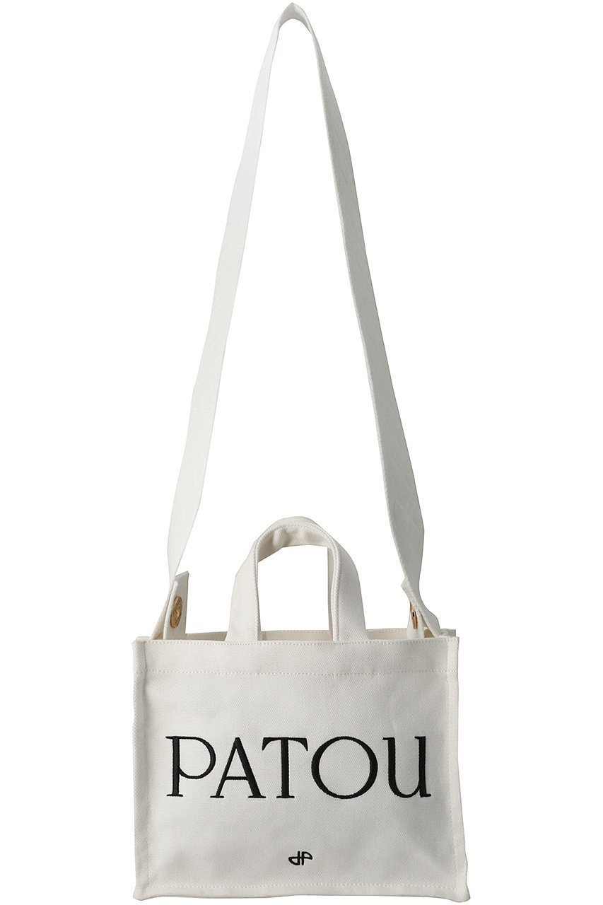 【パトゥ/PATOU】のPATOU スモールトートバッグ インテリア・キッズ・メンズ・レディースファッション・服の通販 founy(ファニー) 　ファッション　Fashion　レディースファッション　Ladies' Fashion Online　バッグ　Bag　スクエア　Square　ラップ　Wrap　ワンポイント　One Point　定番　Standard　ホワイト|ID: prp329100003930290 ipo3291000000032549244
