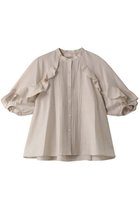 【マリリンムーン/MARILYN MOON】のシアーラッフルピンタックブラウス 人気、トレンドファッション・服の通販 founy(ファニー) ファッション Fashion レディースファッション Fashion for Women トップス・カットソー Cut & Sew Tops シャツ・ブラウス・オフィスカジュアル Elegant Blouses & Button-Ups シアー Sheer, See-Through ショート Short, Short Length スリーブ Sleeve, Long Sleeve / Short Sleeve ボトム Bottoms, Lower Wear ラッフル Ruffle, Frill 人気 Popular, Best Seller thumbnail アイボリー|ID: prp329100003930321 ipo3291000000032911435