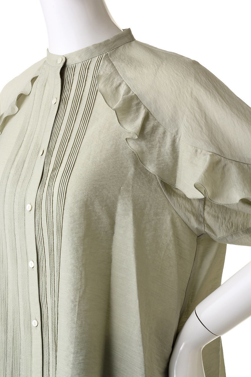 【マリリンムーン/MARILYN MOON】のシアーラッフルピンタックブラウス 人気、トレンドファッション・服の通販 founy(ファニー) 　ファッション　Fashion　レディースファッション　Fashion for Women　トップス・カットソー　Cut & Sew Tops　シャツ・ブラウス・オフィスカジュアル　Elegant Blouses & Button-Ups　シアー　Sheer, See-Through　ショート　Short, Short Length　スリーブ　Sleeve, Long Sleeve / Short Sleeve　ボトム　Bottoms, Lower Wear　ラッフル　Ruffle, Frill　人気　Popular, Best Seller　other-5|ID: prp329100003930321 ipo3291000000035653188