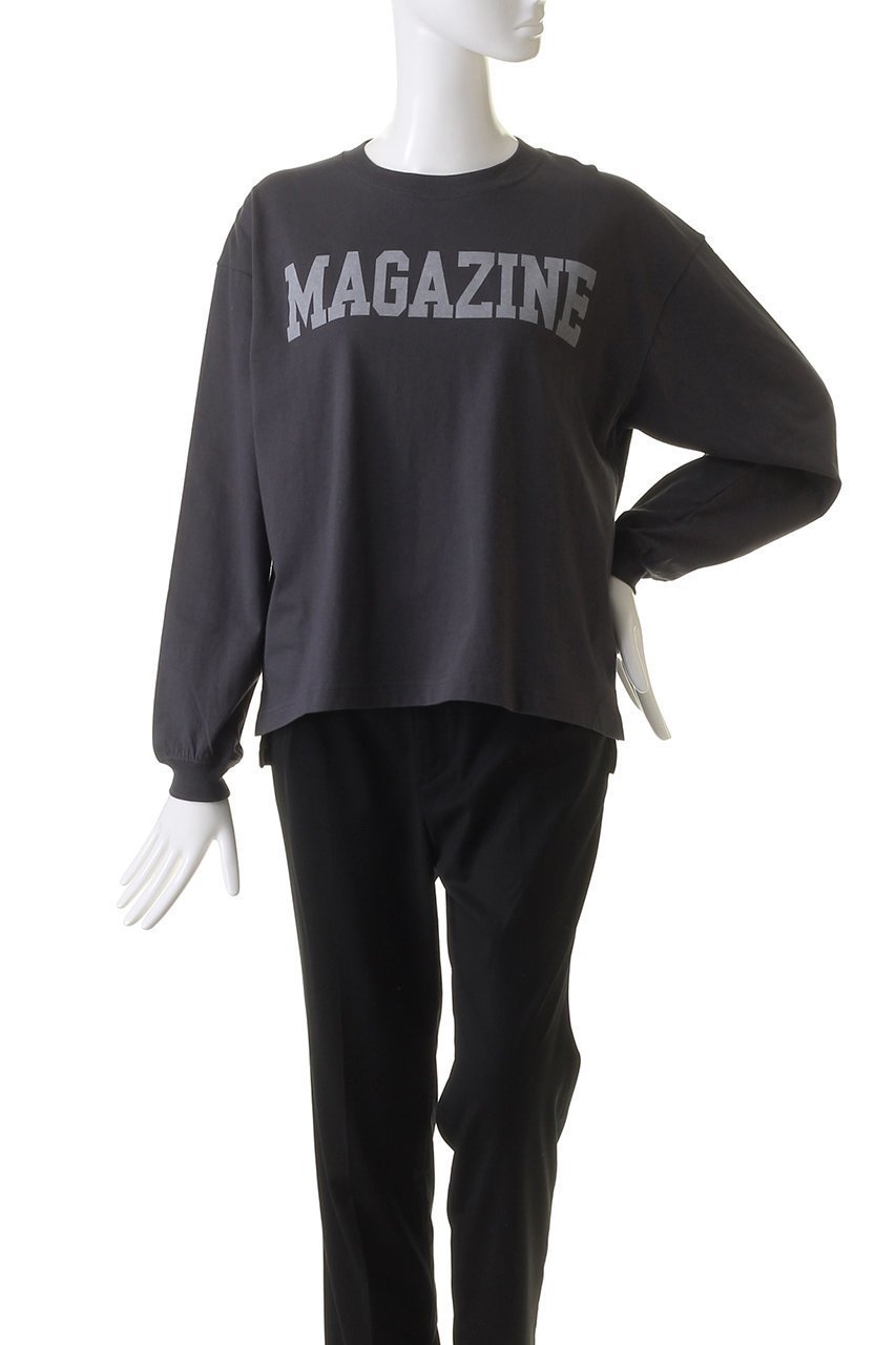 【サードマガジン/THIRD MAGAZINE】のロゴロングスリーブTシャツ 人気、トレンドファッション・服の通販 founy(ファニー) 　ファッション　Fashion　レディースファッション　WOMEN　トップス・カットソー　Tops/Tshirt　シャツ/ブラウス　Shirts/Blouses　ロング / Tシャツ　T-Shirts　カットソー　Cut and Sewn　おすすめ　Recommend　スリーブ　Sleeve　フロント　Front　プリント　Print　ロング　Long　長袖　Long Sleeve　other-2|ID: prp329100003930325 ipo3291000000031460952