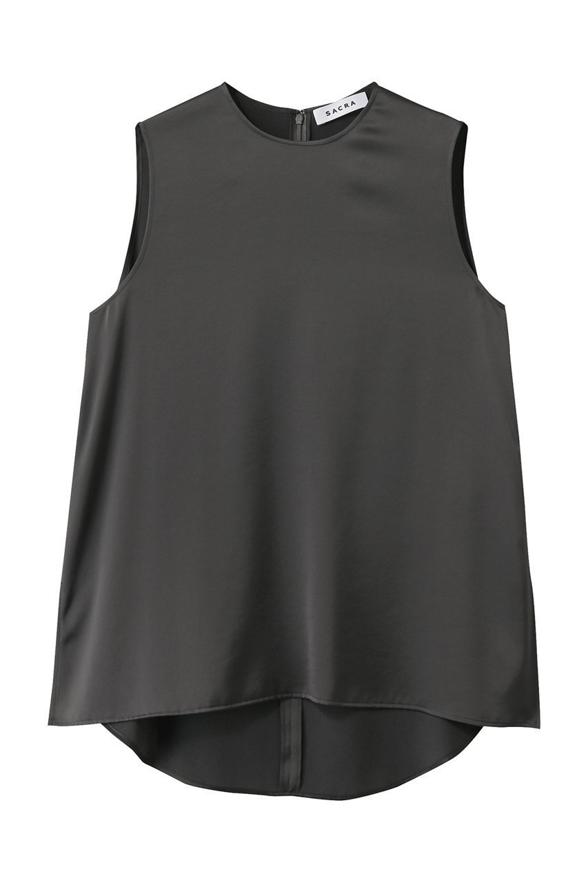 【サクラ/SACRA】のトリアセサテンノースリーブブラウス インテリア・キッズ・メンズ・レディースファッション・服の通販 founy(ファニー) 　ファッション　Fashion　レディースファッション　WOMEN　トップス・カットソー　Tops/Tshirt　キャミソール / ノースリーブ　No Sleeves　シャツ/ブラウス　Shirts/Blouses　なめらか　Smooth　インナー　Inner　サテン　Satin　ジャケット　Jacket　ノースリーブ　No Sleeve　リュクス　Luxe　NEW・新作・新着・新入荷　New Arrivals　チャコール|ID: prp329100003932421 ipo3291000000031887436