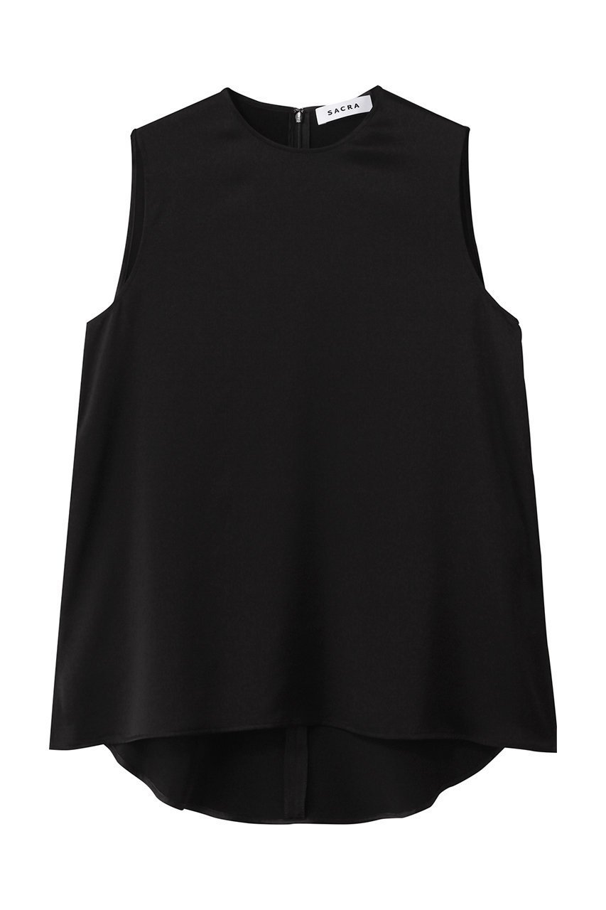 【サクラ/SACRA】のトリアセサテンノースリーブブラウス インテリア・キッズ・メンズ・レディースファッション・服の通販 founy(ファニー) 　ファッション　Fashion　レディースファッション　WOMEN　トップス・カットソー　Tops/Tshirt　キャミソール / ノースリーブ　No Sleeves　シャツ/ブラウス　Shirts/Blouses　なめらか　Smooth　インナー　Inner　サテン　Satin　ジャケット　Jacket　ノースリーブ　No Sleeve　リュクス　Luxe　NEW・新作・新着・新入荷　New Arrivals　ブラック|ID: prp329100003932421 ipo3291000000031887437