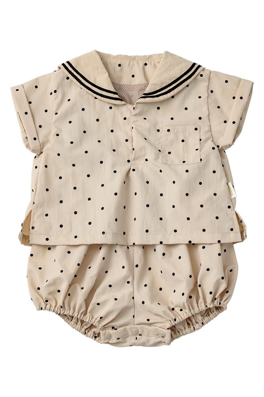 【マールマール/MARLMARL / KIDS】の【BABY】paddle rompers pindot 80-90cm インテリア・キッズ・メンズ・レディースファッション・服の通販 founy(ファニー) 　ファッション　Fashion　キッズファッション　Fashion for Kids　シンプル　Simple, Minimal　フォルム　Silhouette, Form　ベビー　Baby, Babywear　メッシュ　Mesh, Net Fabric　ロンパース　Romper, Jumpsuit　夏　Summer　エレガント 上品　Elegant　結婚式　Wedding　pindot|ID: prp329100003932429 ipo3291000000036191629
