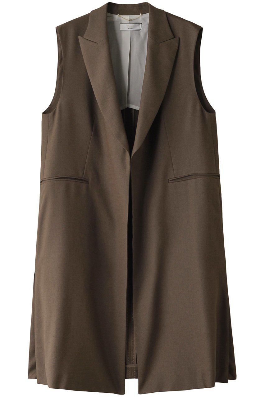 【ベイジ,/BEIGE,】のCAROLE(キャロル)/ロングテーラードジレ インテリア・キッズ・メンズ・レディースファッション・服の通販 founy(ファウニー) 　ファッション　Fashion　レディースファッション　Fashion for Women　アウター　Coat / Outerwear Collection　レディースジャケット・軽アウター　Jackets　おすすめ　Recommended / Our Picks　ジャケット　Jacket, Outerwear　ストレッチ　Stretch, Stretchy Fabric　スリット　Slit, Slit Detail　セットアップ　Set-Up, Coordinated Outfit　ベスト　Vest, Waistcoat　リネン　Linen, Linen Fabric　夏　Summer　春　Spring　S/S・春夏　SS, Spring/Summer, Warm Season　Mocha|ID: prp329100003932454 ipo3291000000036759031