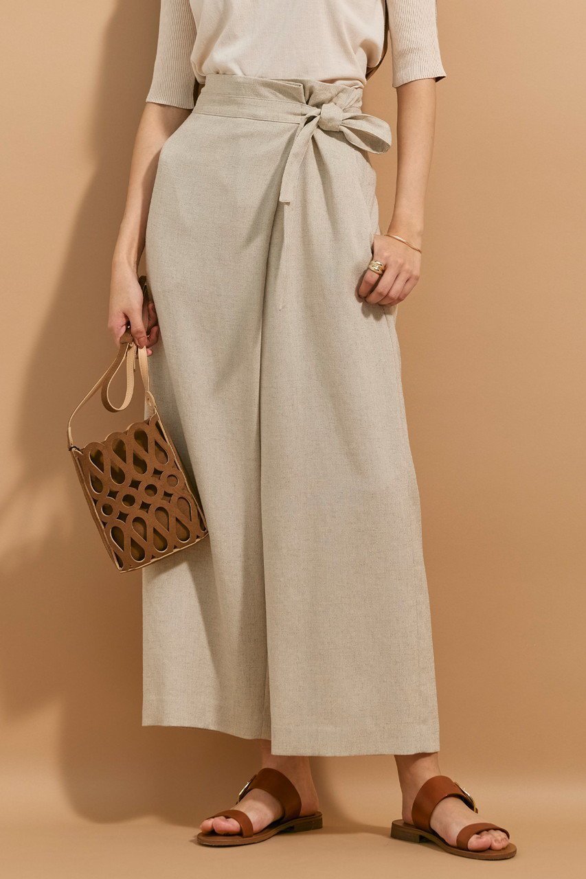 【ベイジ,/BEIGE,】のCAROLE(キャロル)/デザインパンツ インテリア・キッズ・メンズ・レディースファッション・服の通販 founy(ファニー) 　ファッション　Fashion　レディースファッション　Fashion for Women　パンツ　Pants & Trousers　おすすめ　Recommended / Our Picks　ストレッチ　Stretch, Stretchy Fabric　セットアップ　Set-Up, Coordinated Outfit　ラップ　Wrap, Wrap Design　リネン　Linen, Linen Fabric　リボン　Ribbon, Bow　ワイド　Wide, Wide Fit　Sand|ID: prp329100003932455 ipo3291000000032818867