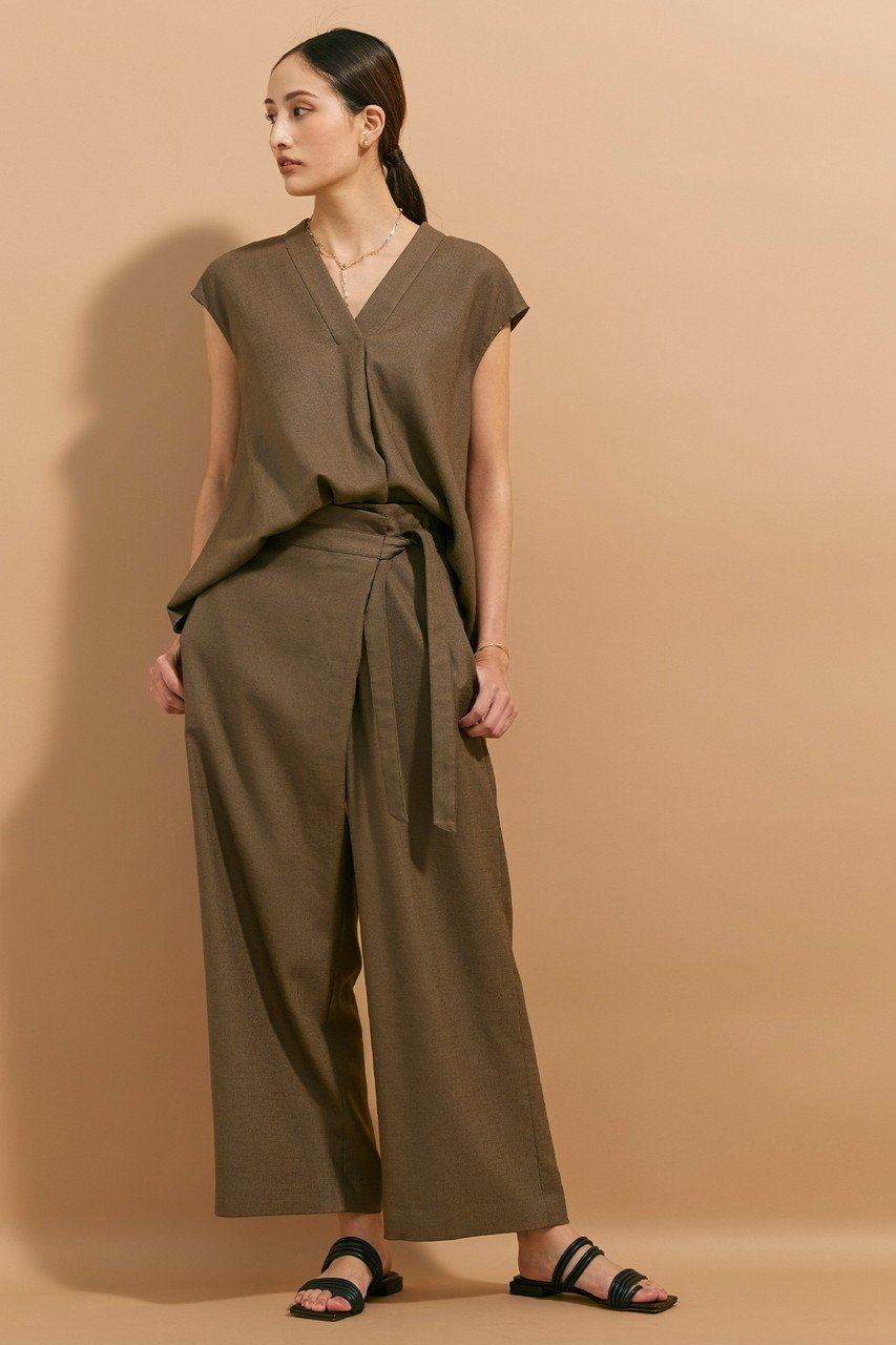 【ベイジ,/BEIGE,】のCAROLE(キャロル)/デザインパンツ 人気、トレンドファッション・服の通販 founy(ファニー) 　ファッション　Fashion　レディースファッション　Fashion for Women　パンツ　Pants & Trousers　おすすめ　Recommended / Our Picks　ストレッチ　Stretch, Stretchy Fabric　セットアップ　Set-Up, Coordinated Outfit　ラップ　Wrap, Wrap Design　リネン　Linen, Linen Fabric　リボン　Ribbon, Bow　ワイド　Wide, Wide Fit　other-6|ID: prp329100003932455 ipo3291000000032818873
