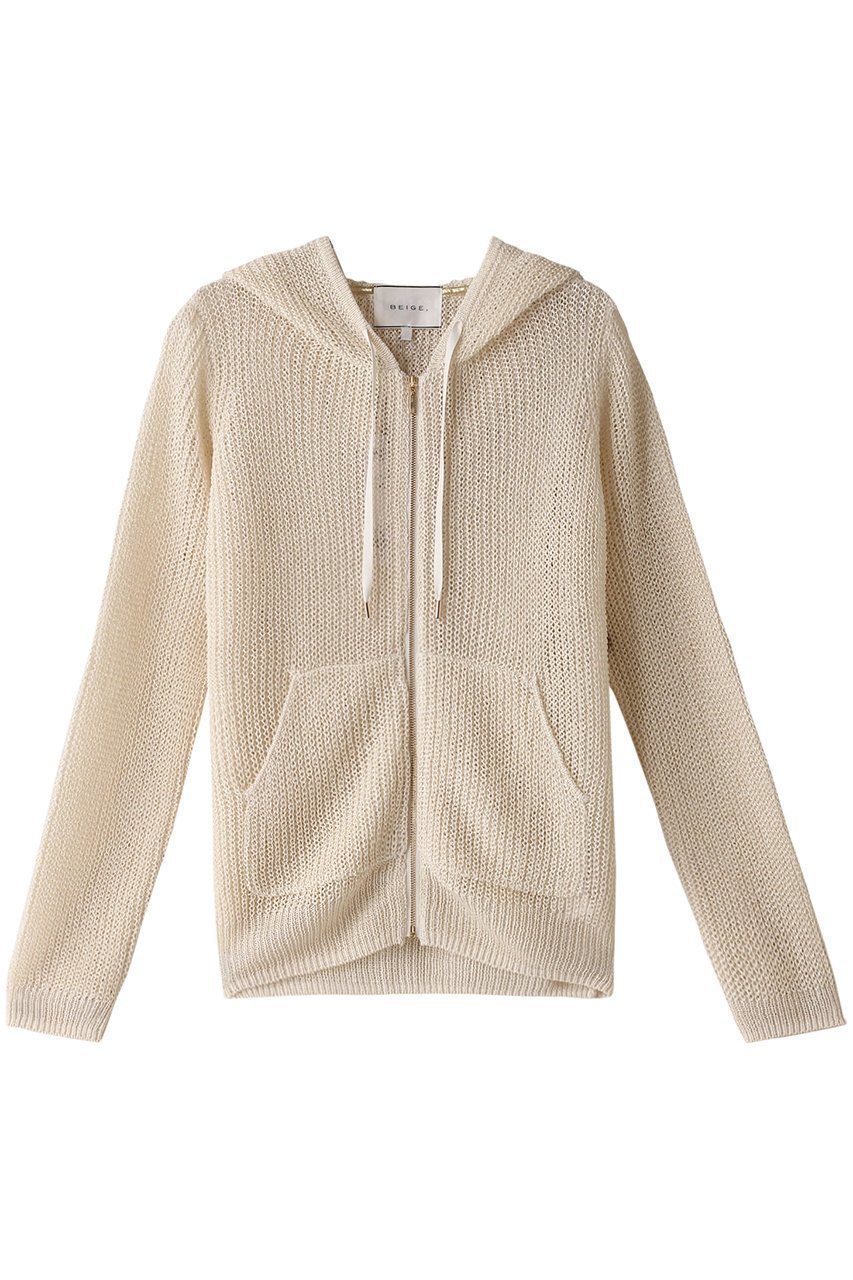 【ベイジ,/BEIGE,】のOPTICAL(オプティカル)/ニットパーカー インテリア・キッズ・メンズ・レディースファッション・服の通販 founy(ファニー) 　ファッション　Fashion　レディースファッション　Fashion for Women　トップス・カットソー　Cut & Sew Tops　ニット　Knit Tops & Sweaters　レディースパーカー・カジュアルフーディー　Casual Hoodies & Sweatshirts　シンプル　Simple, Minimal　パーカー　Hoodie, Parka　夏　Summer　春　Spring　S/S・春夏　SS, Spring/Summer, Warm Season　Ecru|ID: prp329100003932457 ipo3291000000036098699