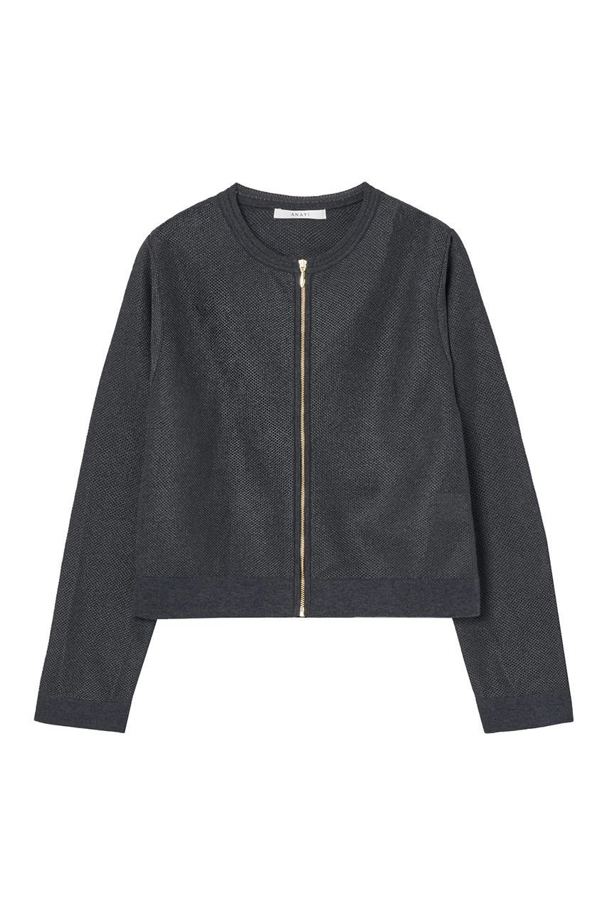 【アナイ/ANAYI】のカノコメッシュブルゾン インテリア・キッズ・メンズ・レディースファッション・服の通販 founy(ファニー) 　ファッション　Fashion　レディースファッション　Fashion for Women　アウター　Coat / Outerwear Collection　レディースジャケット・軽アウター　Jackets　ブルゾンジャケット・スポーティアウター　Blouson Jackets　アイレット　Eyelet Lace　カーディガン　Cardigan, Knitwear　コンパクト　Compact, Small Size　ジャケット　Jacket, Outerwear　フレア　Flare, Flared　フロント　Front, Front Design　ブルゾン　Blouson, Bomber Jacket　ボトム　Bottoms, Lower Wear　メッシュ　Mesh, Net Fabric　ワイド　Wide, Wide Fit　再入荷　Restock / Back in Stock　夏　Summer　チャコールグレー|ID: prp329100003936626 ipo3291000000032956895