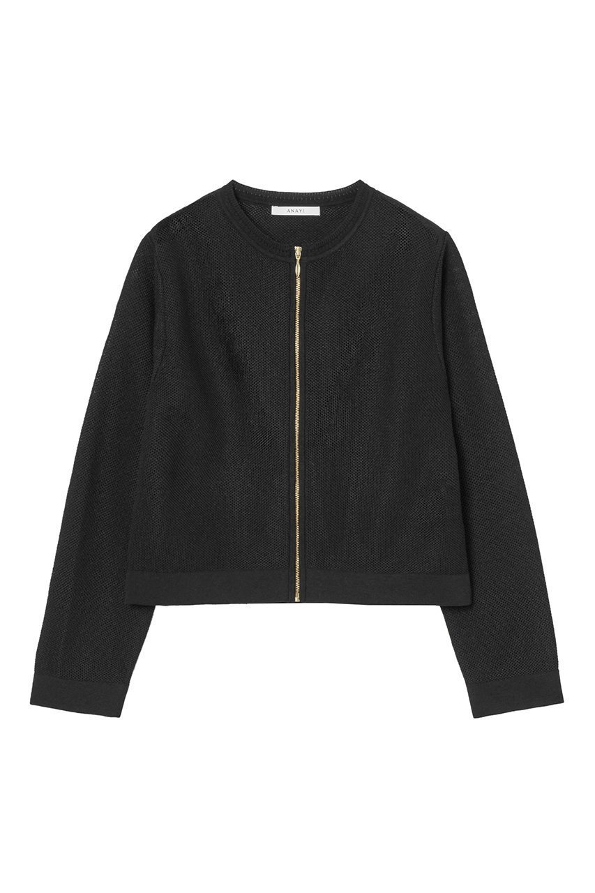 【アナイ/ANAYI】のカノコメッシュブルゾン インテリア・キッズ・メンズ・レディースファッション・服の通販 founy(ファニー) 　ファッション　Fashion　レディースファッション　Fashion for Women　アウター　Coat / Outerwear Collection　レディースジャケット・軽アウター　Jackets　ブルゾンジャケット・スポーティアウター　Blouson Jackets　アイレット　Eyelet Lace　カーディガン　Cardigan, Knitwear　コンパクト　Compact, Small Size　ジャケット　Jacket, Outerwear　フレア　Flare, Flared　フロント　Front, Front Design　ブルゾン　Blouson, Bomber Jacket　ボトム　Bottoms, Lower Wear　メッシュ　Mesh, Net Fabric　ワイド　Wide, Wide Fit　再入荷　Restock / Back in Stock　夏　Summer　ブラック|ID: prp329100003936626 ipo3291000000032956898