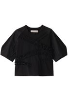 【マリリンムーン/MARILYN MOON】のデコラティブデザインカットソーパールTシャツ ブラック|ID:prp329100003938612