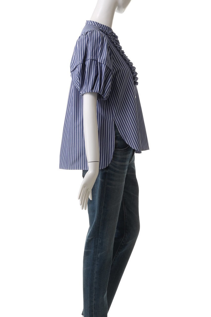 【マリリンムーン/MARILYN MOON】のモダンタックフリルボリュームスリーブブラウス 人気、トレンドファッション・服の通販 founy(ファニー) 　ファッション　Fashion　レディースファッション　WOMEN　トップス・カットソー　Tops/Tshirt　シャツ/ブラウス　Shirts/Blouses　ボリュームスリーブ / フリル袖　Volume Sleeve　ショート　Short　スリーブ　Sleeve　デニム　Denim　モダン　Modern　other-3|ID: prp329100003938613 ipo3291000000031259986