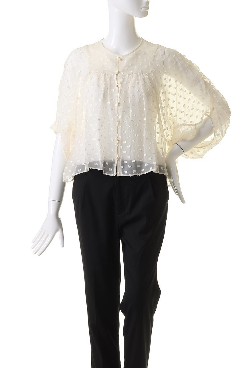 【ルール ロジェット/leur logette】のDandelion dotブラウス 人気、トレンドファッション・服の通販 founy(ファニー) 　ファッション　Fashion　レディースファッション　WOMEN　トップス・カットソー　Tops/Tshirt　シャツ/ブラウス　Shirts/Blouses　おすすめ　Recommend　ショート　Short　スニーカー　Sneakers　スリーブ　Sleeve　ダウン　Down　デニム　Denim　ドット　Dot　フェミニン　Feminine　フォルム　Form　フレア　Flare　other-2|ID: prp329100003938631 ipo3291000000031460149