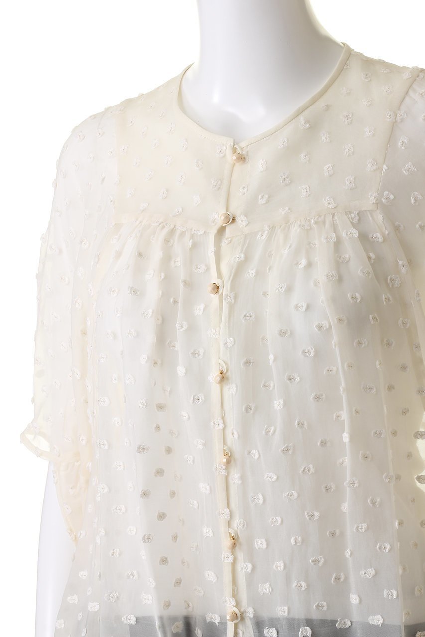 【ルール ロジェット/leur logette】のDandelion dotブラウス 人気、トレンドファッション・服の通販 founy(ファニー) 　ファッション　Fashion　レディースファッション　WOMEN　トップス・カットソー　Tops/Tshirt　シャツ/ブラウス　Shirts/Blouses　おすすめ　Recommend　ショート　Short　スニーカー　Sneakers　スリーブ　Sleeve　ダウン　Down　デニム　Denim　ドット　Dot　フェミニン　Feminine　フォルム　Form　フレア　Flare　other-5|ID: prp329100003938631 ipo3291000000031460154