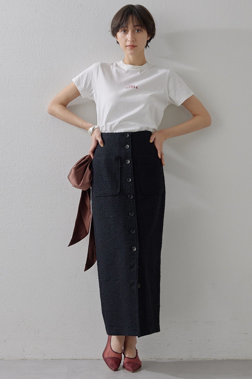 【ウィムガゼット/Whim Gazette】のフロントボタンスカート 人気、トレンドファッション・服の通販 founy(ファニー) 　ファッション　Fashion　レディースファッション　Fashion for Women　スカート　Skirts　ロングスカート　Long Skirts / Maxi & Midi Skirts　カットソー　Cut and Sewn Top　シンプル　Simple, Minimal　ストレート　Straight, Straight Cut　チェック　Check, Plaid, Tartan　フロント　Front, Front Design　リボン　Ribbon, Bow　ロング　Long, Long-Length　other-5|ID: prp329100003938645 ipo3291000000032825440
