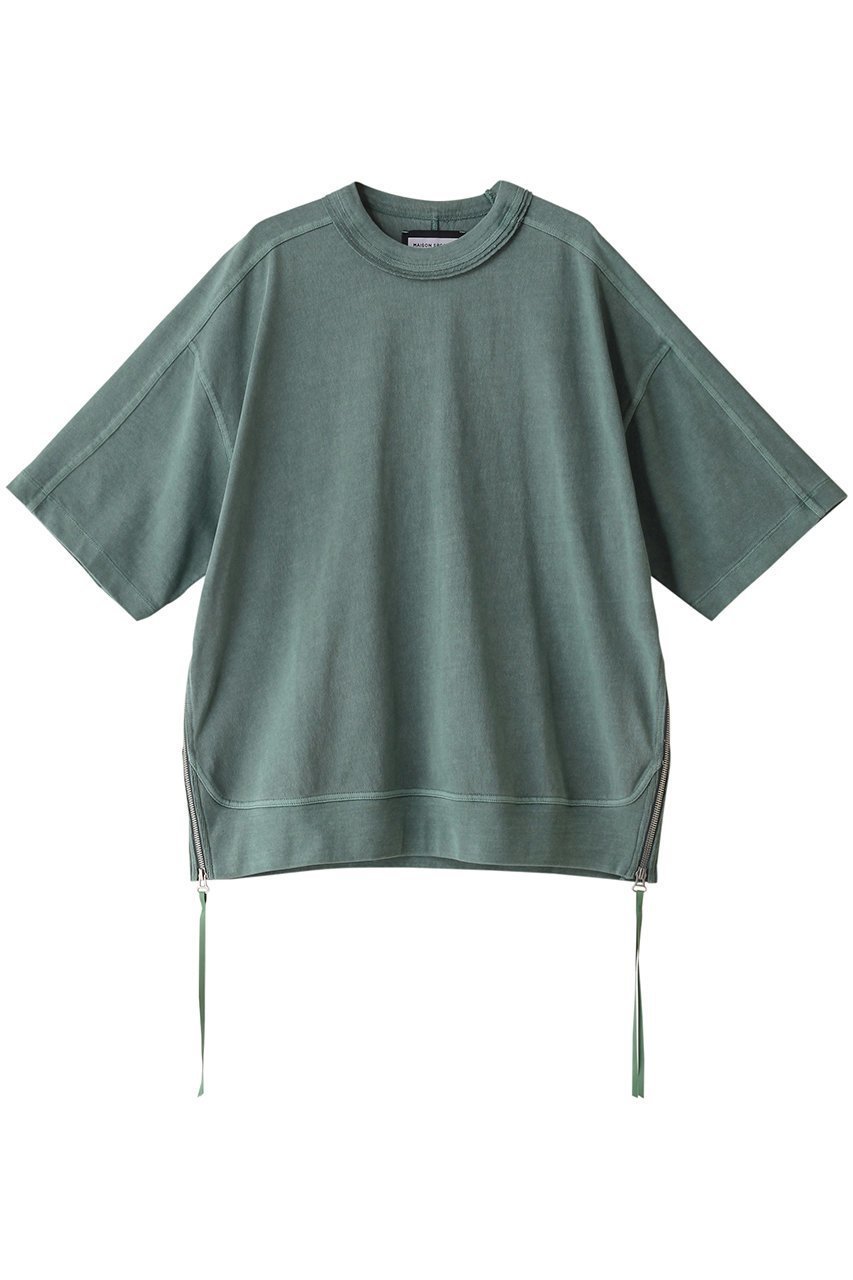 【メゾンスペシャル/MAISON SPECIAL】の【UNISEX】ヘビー天竺プライムオーバーサイドZIPピグメントクルーネックT インテリア・キッズ・メンズ・レディースファッション・服の通販 founy(ファニー) 　ファッション　Fashion　レディースファッション　Fashion for Women　トップス・カットソー　Cut & Sew Tops　シャツ・ブラウス・オフィスカジュアル　Elegant Blouses & Button-Ups　ロングTシャツ・Tシャツ　Longline T-Shirts & Tees　カットソー・ベーシックTシャツ　Cut-and-Sewn Tops / Stretch Tees & Basics　ユニセックス　Unisex, Genderless　ケミカル　Chemical, Chemical Wash　ショート　Short, Short Length　スタイリッシュ　Stylish, Fashionable　スリーブ　Sleeve, Long Sleeve / Short Sleeve　パターン　Pattern, Design Print　半袖　Short Sleeve, Half Sleeve　BLU(ブルー)|ID: prp329100003938679 ipo3291000000032934162