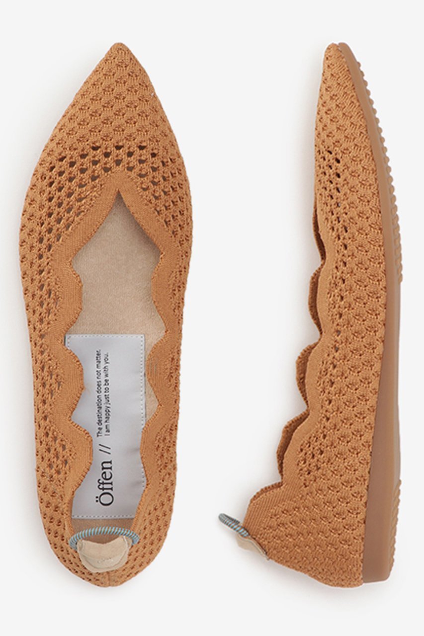 【オッフェン/Offen】のpointed-SCALLOP MESH インテリア・キッズ・メンズ・レディースファッション・服の通販 founy(ファニー) 　ファッション　Fashion　レディースファッション　Fashion for Women　春　Spring　カッティング　Cutting Detail　クッション　Cushion, Throw Pillow　軽量　Lightweight, Ultra Light　シアー　Sheer, See-Through　シューズ　Shoes, Footwear　スカラップ　Scallop, Scalloped Edge　パイピング　Piping, Trim Design　フラット　Flat, Flat Shoes　メッシュ　Mesh, Net Fabric　S/S・春夏　SS, Spring/Summer, Warm Season　再入荷　Restock / Back in Stock　おすすめ　Recommended / Our Picks　夏　Summer　CAMEL|ID: prp329100003940294 ipo3291000000032756530