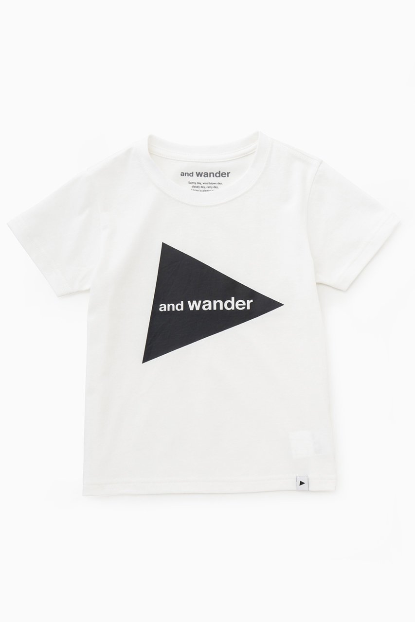 【アンドワンダー/and wander / KIDS】の【KID】78 and wander big logo T kids インテリア・キッズ・メンズ・レディースファッション・服の通販 founy(ファニー) 　ファッション　Fashion　キッズファッション　KIDS　トップス・カットソー　Tops/Tees/Kids　ユニセックス　Unisex　トライアングル　Triangle　フロント　Front　プリント　Print　ホワイト|ID: prp329100003940313 ipo3291000000025995870