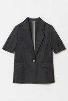 【アルアバイル/allureville】のリネン混シャークスキンハーフスリーブジャケット ブラック|ID:prp329100003940381