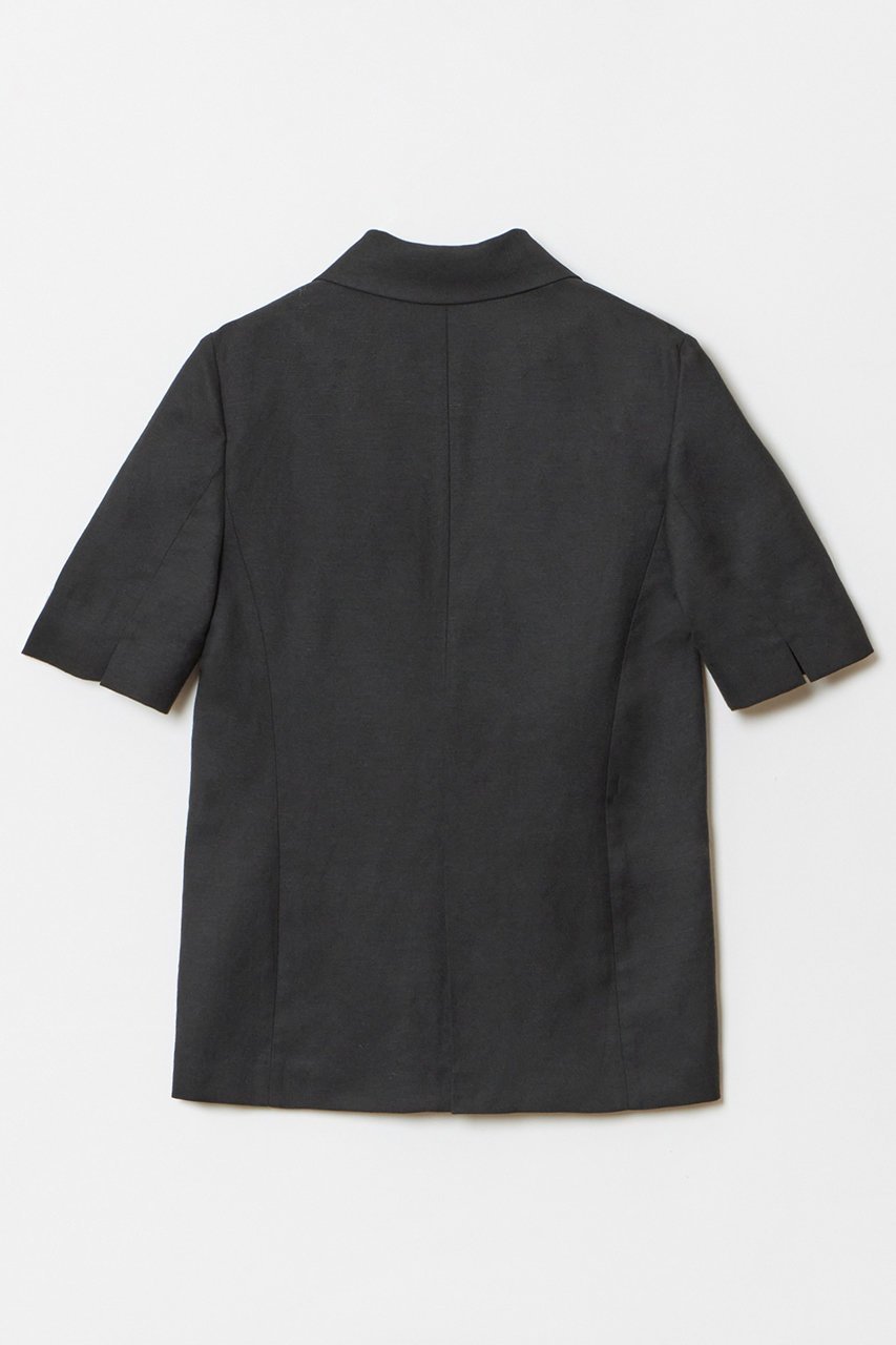 【アルアバイル/allureville】のリネン混シャークスキンハーフスリーブジャケット 人気、トレンドファッション・服の通販 founy(ファニー) 　ファッション　Fashion　レディースファッション　Fashion for Women　アウター　Coat / Outerwear Collection　レディースジャケット・軽アウター　Jackets　おすすめ　Recommended / Our Picks　サマー　Summer, Summer Style　ジャケット　Jacket, Outerwear　スリット　Slit, Slit Detail　スリーブ　Sleeve, Long Sleeve / Short Sleeve　セットアップ　Set-Up, Coordinated Outfit　ハーフ　Half, Half-Length　リネン　Linen, Linen Fabric　無地　Plain, Solid Color　other-2|ID: prp329100003940381 ipo3291000000032807257