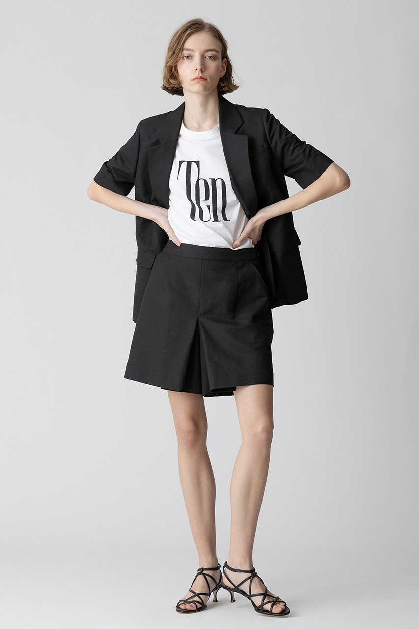 【アルアバイル/allureville】のリネン混シャークスキンハーフスリーブジャケット 人気、トレンドファッション・服の通販 founy(ファニー) 　ファッション　Fashion　レディースファッション　Fashion for Women　アウター　Coat / Outerwear Collection　レディースジャケット・軽アウター　Jackets　おすすめ　Recommended / Our Picks　サマー　Summer, Summer Style　ジャケット　Jacket, Outerwear　スリット　Slit, Slit Detail　スリーブ　Sleeve, Long Sleeve / Short Sleeve　セットアップ　Set-Up, Coordinated Outfit　ハーフ　Half, Half-Length　リネン　Linen, Linen Fabric　無地　Plain, Solid Color　other-3|ID: prp329100003940381 ipo3291000000032807258