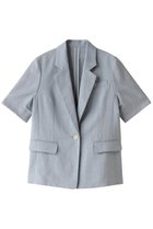 【アルアバイル/allureville】のリネン混シャークスキンハーフスリーブジャケット サックス|ID:prp329100003940381