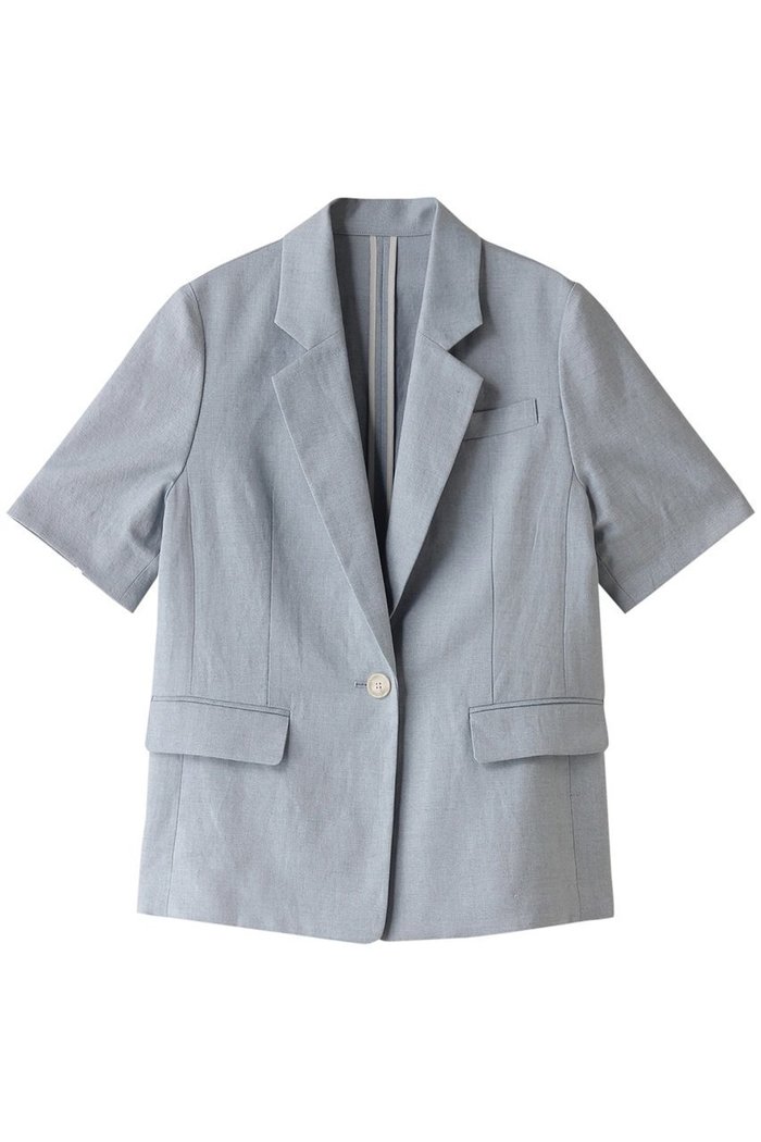 【アルアバイル/allureville】のリネン混シャークスキンハーフスリーブジャケット インテリア・キッズ・メンズ・レディースファッション・服の通販 founy(ファニー) https://founy.com/ ファッション Fashion レディースファッション Fashion for Women アウター Coat / Outerwear Collection レディースジャケット・軽アウター Jackets おすすめ Recommended / Our Picks サマー Summer, Summer Style ジャケット Jacket, Outerwear スリット Slit, Slit Detail スリーブ Sleeve, Long Sleeve / Short Sleeve セットアップ Set-Up, Coordinated Outfit ハーフ Half, Half-Length リネン Linen, Linen Fabric 無地 Plain, Solid Color |ID: prp329100003940381 ipo3291000000036107229