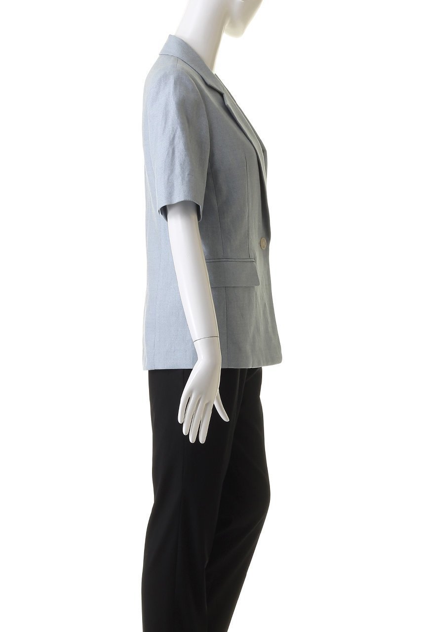 【アルアバイル/allureville】のリネン混シャークスキンハーフスリーブジャケット 人気、トレンドファッション・服の通販 founy(ファニー) 　ファッション　Fashion　レディースファッション　Fashion for Women　アウター　Coat / Outerwear Collection　レディースジャケット・軽アウター　Jackets　おすすめ　Recommended / Our Picks　サマー　Summer, Summer Style　ジャケット　Jacket, Outerwear　スリット　Slit, Slit Detail　スリーブ　Sleeve, Long Sleeve / Short Sleeve　セットアップ　Set-Up, Coordinated Outfit　ハーフ　Half, Half-Length　リネン　Linen, Linen Fabric　無地　Plain, Solid Color　other-3|ID: prp329100003940381 ipo3291000000036107232