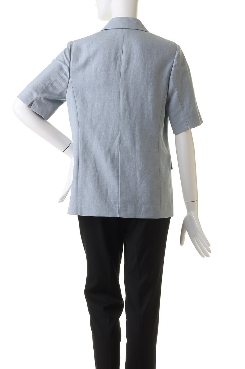 【アルアバイル/allureville】のリネン混シャークスキンハーフスリーブジャケット 人気、トレンドファッション・服の通販 founy(ファニー) 　ファッション　Fashion　レディースファッション　Fashion for Women　アウター　Coat / Outerwear Collection　レディースジャケット・軽アウター　Jackets　おすすめ　Recommended / Our Picks　サマー　Summer, Summer Style　ジャケット　Jacket, Outerwear　スリット　Slit, Slit Detail　スリーブ　Sleeve, Long Sleeve / Short Sleeve　セットアップ　Set-Up, Coordinated Outfit　ハーフ　Half, Half-Length　リネン　Linen, Linen Fabric　無地　Plain, Solid Color　other-4|ID: prp329100003940381 ipo3291000000036107233