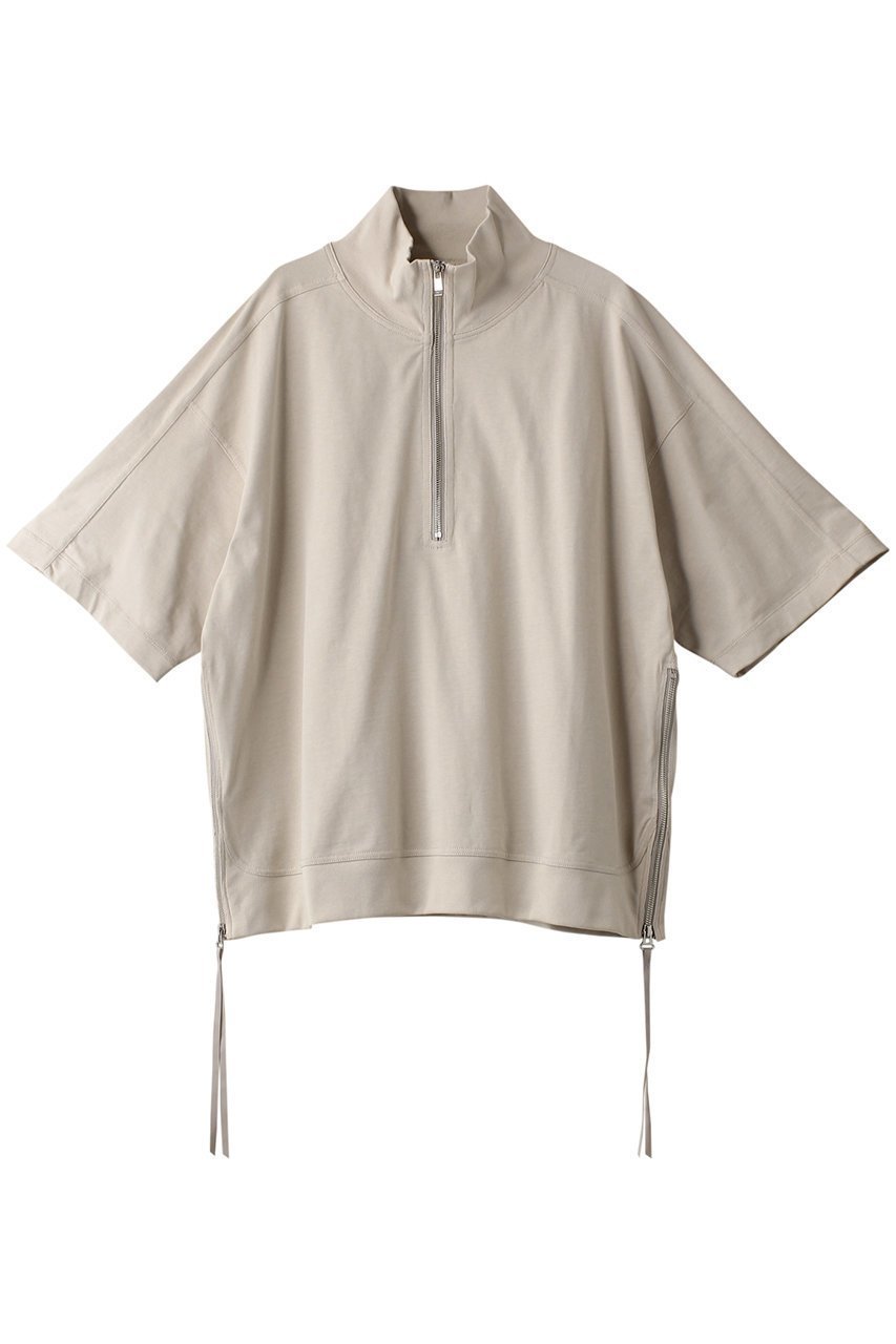 【メゾンスペシャル/MAISON SPECIAL】の【UNISEX】ヘビー天竺 プライムオーバーサイドZIPハーフZIPTシャツ インテリア・キッズ・メンズ・レディースファッション・服の通販 founy(ファニー) 　ファッション　Fashion　レディースファッション　Fashion for Women　トップス・カットソー　Cut & Sew Tops　シャツ・ブラウス・オフィスカジュアル　Elegant Blouses & Button-Ups　ロングTシャツ・Tシャツ　Longline T-Shirts & Tees　カットソー・ベーシックTシャツ　Cut-and-Sewn Tops / Stretch Tees & Basics　ユニセックス　Unisex, Genderless　なめらか　Smooth, Silky Texture　インナー　Innerwear　ショート　Short, Short Length　シルケット　Silket, Silky Cotton　ジップ　Zip, Zipper　スタイリッシュ　Stylish, Fashionable　スリーブ　Sleeve, Long Sleeve / Short Sleeve　ハーフ　Half, Half-Length　パターン　Pattern, Design Print　半袖　Short Sleeve, Half Sleeve　G.BGE(グレーベージュ)|ID: prp329100003940409 ipo3291000000036667016