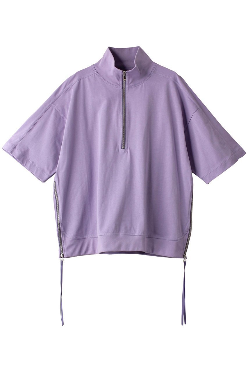 【メゾンスペシャル/MAISON SPECIAL】の【UNISEX】ヘビー天竺 プライムオーバーサイドZIPハーフZIPTシャツ インテリア・キッズ・メンズ・レディースファッション・服の通販 founy(ファニー) 　ファッション　Fashion　レディースファッション　Fashion for Women　トップス・カットソー　Cut & Sew Tops　シャツ・ブラウス・オフィスカジュアル　Elegant Blouses & Button-Ups　ロングTシャツ・Tシャツ　Longline T-Shirts & Tees　カットソー・ベーシックTシャツ　Cut-and-Sewn Tops / Stretch Tees & Basics　ユニセックス　Unisex, Genderless　なめらか　Smooth, Silky Texture　インナー　Innerwear　ショート　Short, Short Length　シルケット　Silket, Silky Cotton　ジップ　Zip, Zipper　スタイリッシュ　Stylish, Fashionable　スリーブ　Sleeve, Long Sleeve / Short Sleeve　ハーフ　Half, Half-Length　パターン　Pattern, Design Print　半袖　Short Sleeve, Half Sleeve　LVD(ラベンダー)|ID: prp329100003940409 ipo3291000000036667018