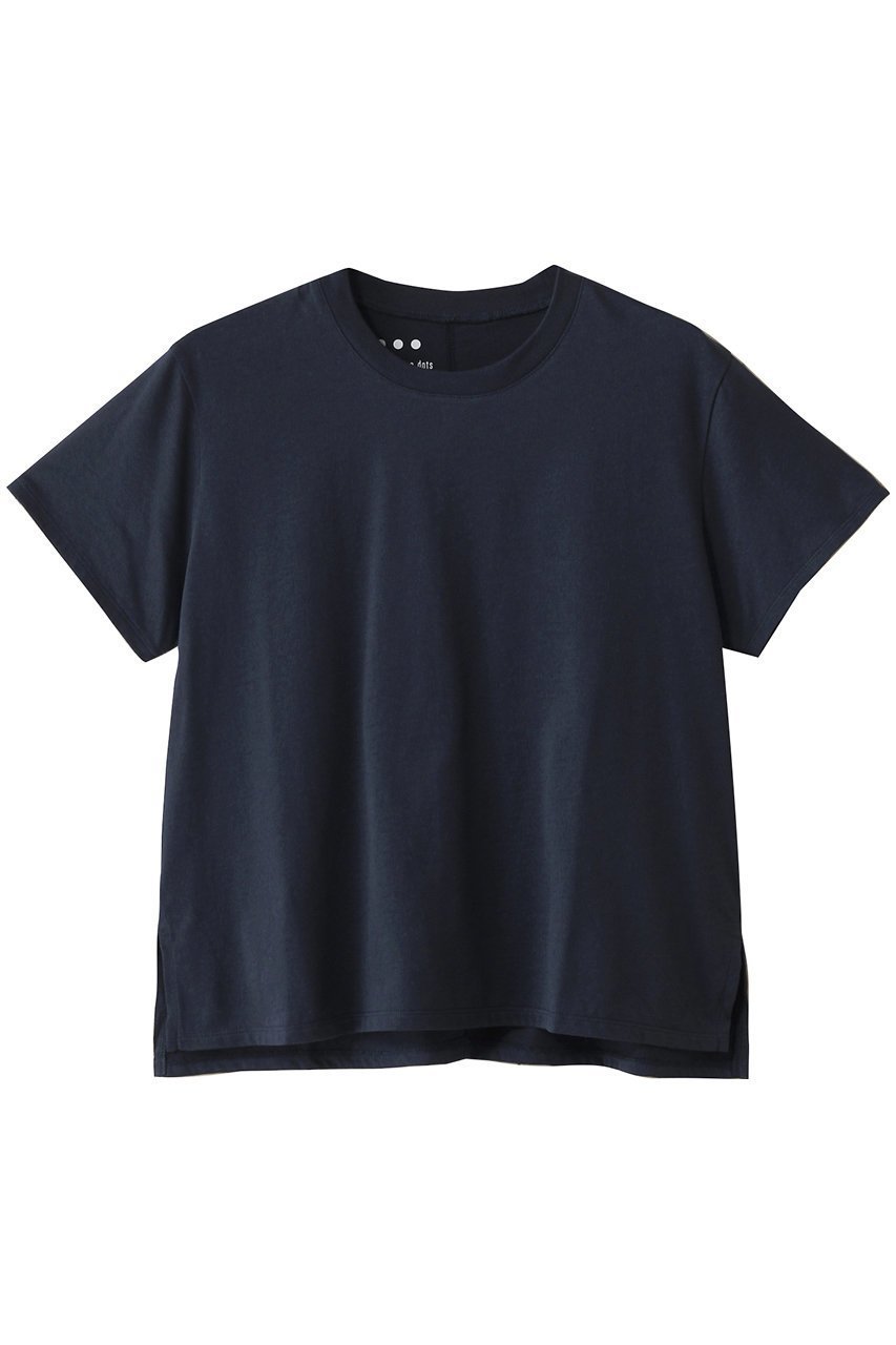 【スリー ドッツ/three dots】のサンデッドジャージー ミニTシャツ インテリア・キッズ・メンズ・レディースファッション・服の通販 founy(ファニー) 　ファッション　Fashion　レディースファッション　Fashion for Women　トップス・カットソー　Cut & Sew Tops　シャツ・ブラウス・オフィスカジュアル　Elegant Blouses & Button-Ups　ロングTシャツ・Tシャツ　Longline T-Shirts & Tees　カットソー・ベーシックTシャツ　Cut-and-Sewn Tops / Stretch Tees & Basics　なめらか　Smooth, Silky Texture　コンパクト　Compact, Small Size　ショート　Short, Short Length　シンプル　Simple, Minimal　スリーブ　Sleeve, Long Sleeve / Short Sleeve　トレンド　Trend, Trending Now　ベーシック　Basic, Essential　ネイビー|ID: prp329100003942360 ipo3291000000035933242