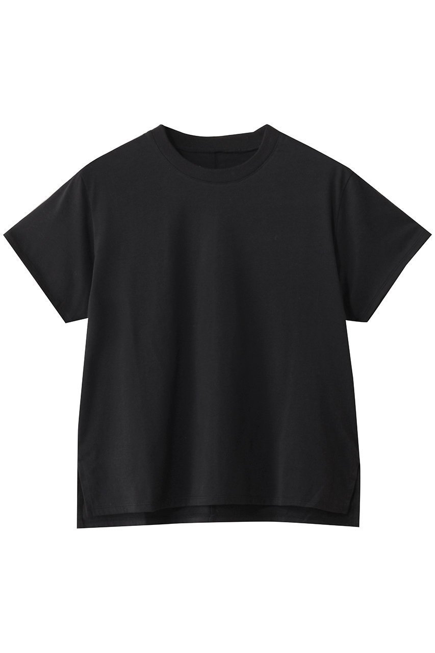 【スリー ドッツ/three dots】のサンデッドジャージー ミニTシャツ インテリア・キッズ・メンズ・レディースファッション・服の通販 founy(ファニー) 　ファッション　Fashion　レディースファッション　Fashion for Women　トップス・カットソー　Cut & Sew Tops　シャツ・ブラウス・オフィスカジュアル　Elegant Blouses & Button-Ups　ロングTシャツ・Tシャツ　Longline T-Shirts & Tees　カットソー・ベーシックTシャツ　Cut-and-Sewn Tops / Stretch Tees & Basics　なめらか　Smooth, Silky Texture　コンパクト　Compact, Small Size　ショート　Short, Short Length　シンプル　Simple, Minimal　スリーブ　Sleeve, Long Sleeve / Short Sleeve　トレンド　Trend, Trending Now　ベーシック　Basic, Essential　ブラック|ID: prp329100003942360 ipo3291000000035933245