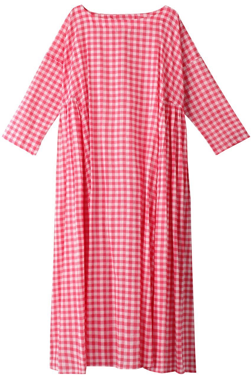 【ハウス オブ ロータス/HOUSE OF LOTUS】のギンガムチェックギャザーワンピース 人気、トレンドファッション・服の通販 founy(ファニー) 　ファッション　Fashion　レディースファッション　Fashion for Women　ワンピース　Dresses　チュニック　Tunic Tops & Dresses　インド　Indian Textile　ギャザー　Gathered, Ruffled　ギンガム　Gingham, Gingham Fabric　スリーブ　Sleeve, Long Sleeve / Short Sleeve　チェック　Check, Plaid, Tartan　チュニック　Tunic, Long Top　リラックス　Relax, Relaxed Fit　夏　Summer　春　Spring　S/S・春夏　SS, Spring/Summer, Warm Season　 other-1|ID: prp329100003942411 ipo3291000000032876601