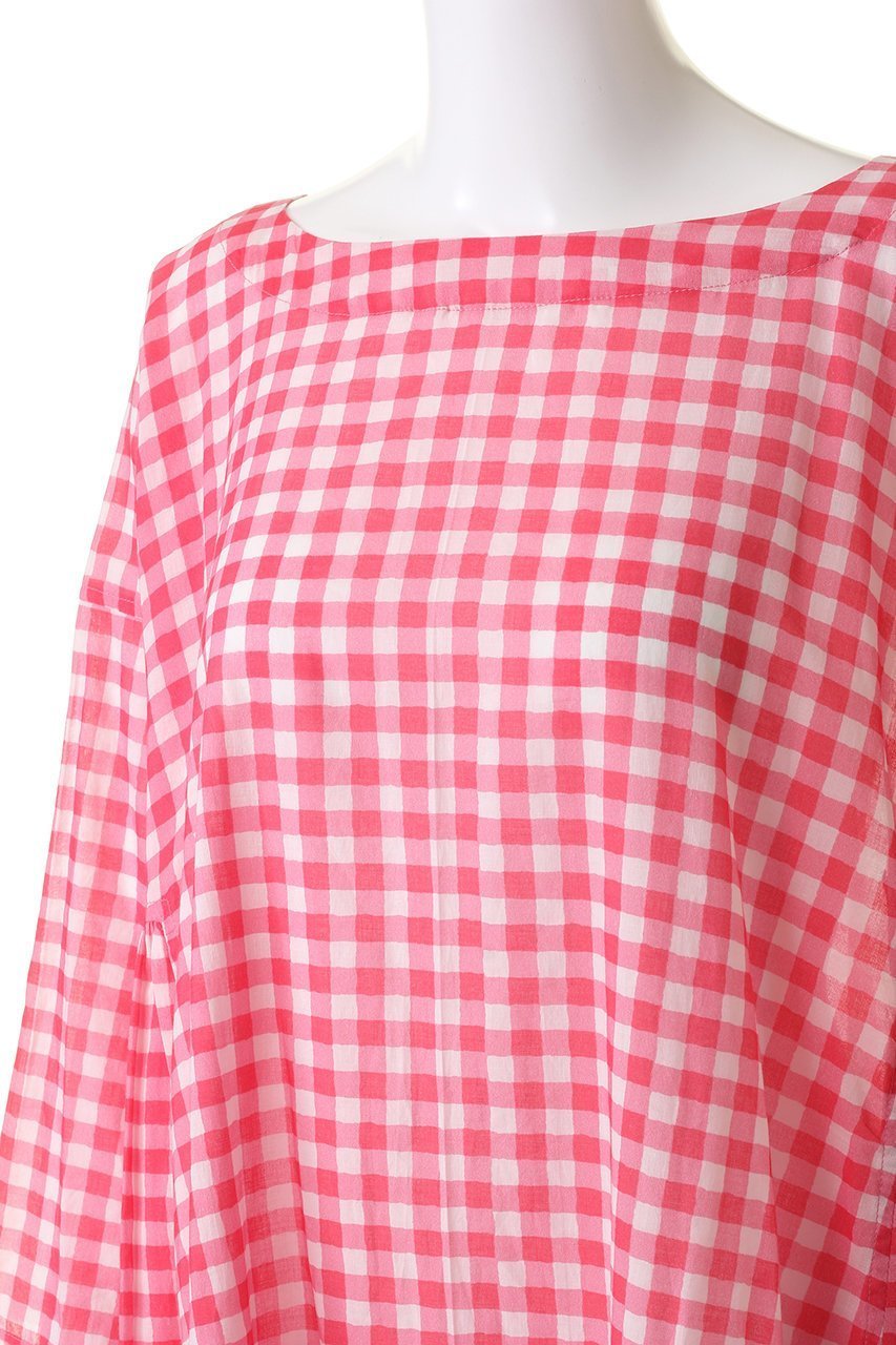 【ハウス オブ ロータス/HOUSE OF LOTUS】のギンガムチェックギャザーワンピース 人気、トレンドファッション・服の通販 founy(ファニー) 　ファッション　Fashion　レディースファッション　Fashion for Women　ワンピース　Dresses　チュニック　Tunic Tops & Dresses　インド　Indian Textile　ギャザー　Gathered, Ruffled　ギンガム　Gingham, Gingham Fabric　スリーブ　Sleeve, Long Sleeve / Short Sleeve　チェック　Check, Plaid, Tartan　チュニック　Tunic, Long Top　リラックス　Relax, Relaxed Fit　夏　Summer　春　Spring　S/S・春夏　SS, Spring/Summer, Warm Season　other-5|ID: prp329100003942411 ipo3291000000032876647
