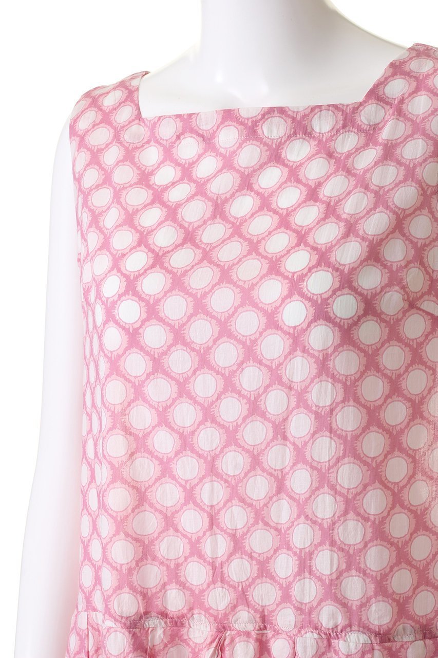【ハウス オブ ロータス/HOUSE OF LOTUS】のドットプリントノースリーブワンピース 人気、トレンドファッション・服の通販 founy(ファニー) 　ファッション　Fashion　レディースファッション　WOMEN　ワンピース　Dress　チュニック　Tunic　おすすめ　Recommend　アンダー　Under　インド　India　オリエンタル　Oriental　シルク　Silk　スクエア　Square　チュニック　Tunic　ドット　Dot　ノースリーブ　No Sleeve　フィット　Fit　フレア　Flare　プリント　Print　エレガント 上品　Elegant　別注　Special Order　夏　Summer　手描き　Hand Drawn　other-5|ID: prp329100003942412 ipo3291000000031328941