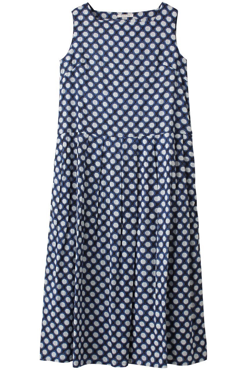 【ハウス オブ ロータス/HOUSE OF LOTUS】のドットプリントノースリーブワンピース 人気、トレンドファッション・服の通販 founy(ファニー) 　ファッション　Fashion　レディースファッション　WOMEN　ワンピース　Dress　チュニック　Tunic　おすすめ　Recommend　アンダー　Under　インド　India　オリエンタル　Oriental　シルク　Silk　スクエア　Square　チュニック　Tunic　ドット　Dot　ノースリーブ　No Sleeve　フィット　Fit　フレア　Flare　プリント　Print　エレガント 上品　Elegant　別注　Special Order　夏　Summer　手描き　Hand Drawn　 other-1|ID: prp329100003942412 ipo3291000000031417138