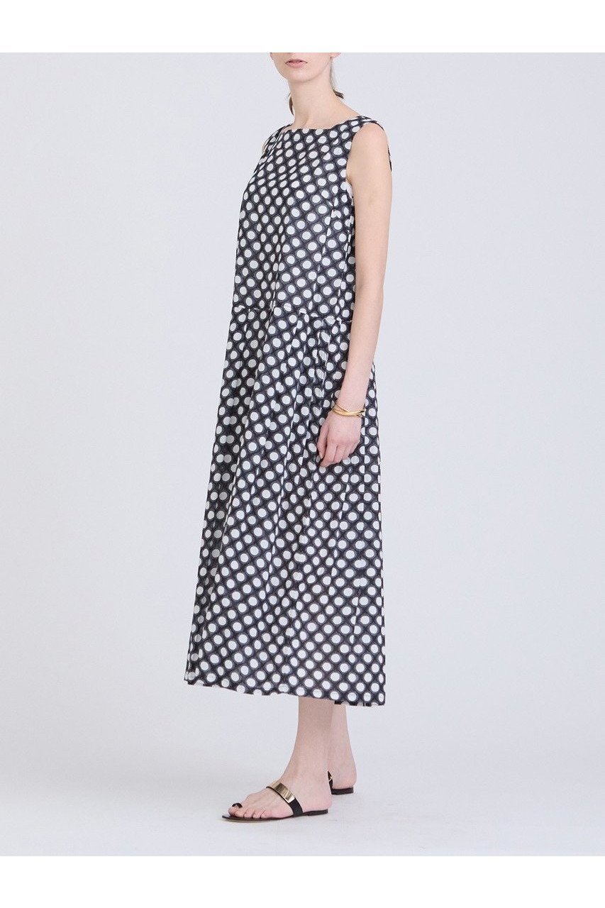 【ハウス オブ ロータス/HOUSE OF LOTUS】のドットプリントノースリーブワンピース 人気、トレンドファッション・服の通販 founy(ファニー) 　ファッション　Fashion　レディースファッション　WOMEN　ワンピース　Dress　チュニック　Tunic　おすすめ　Recommend　アンダー　Under　インド　India　オリエンタル　Oriental　シルク　Silk　スクエア　Square　チュニック　Tunic　ドット　Dot　ノースリーブ　No Sleeve　フィット　Fit　フレア　Flare　プリント　Print　エレガント 上品　Elegant　別注　Special Order　夏　Summer　手描き　Hand Drawn　other-8|ID: prp329100003942412 ipo3291000000031617113