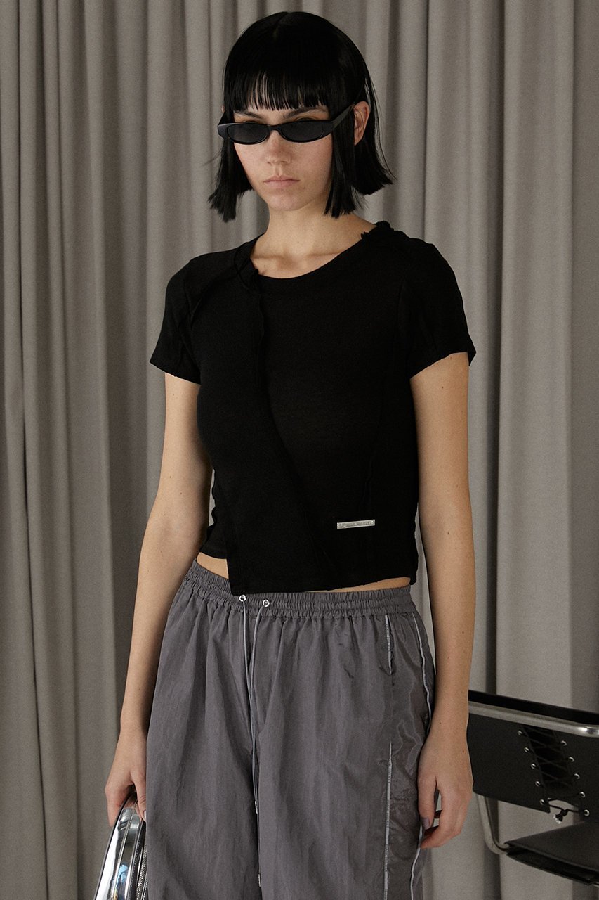 【プランク プロジェクト/PRANK PROJECT】のアウトシームテレコトリムトップ / Outseam Teleco Trim Top 人気、トレンドファッション・服の通販 founy(ファニー) 　ファッション　Fashion　レディースファッション　WOMEN　トップス・カットソー　Tops/Tshirt　シャツ/ブラウス　Shirts/Blouses　ロング / Tシャツ　T-Shirts　カットソー　Cut and Sewn　アシンメトリー　Asymmetry　シアー　Sheer　ショート　Short　スリーブ　Sleeve　スーピマ　Supima　テレコ　Tereko　ミラノリブ　Milan Ribs　ヴィンテージ　Vintage　other-3|ID: prp329100003942422 ipo3291000000031713303