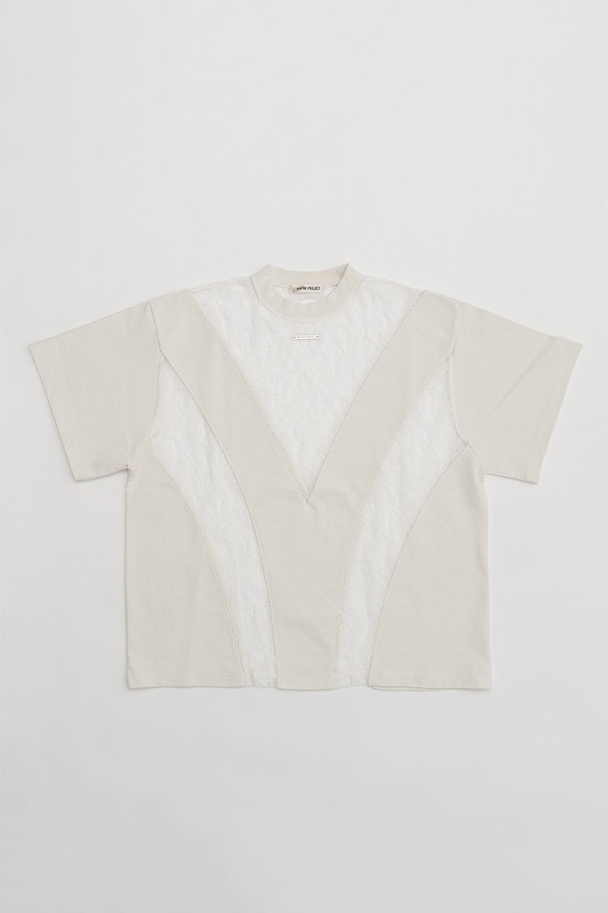 【プランク プロジェクト/PRANK PROJECT】のピグメントレーストップ / Pigment Lace Top インテリア・キッズ・メンズ・レディースファッション・服の通販 founy(ファニー) 　ファッション　Fashion　レディースファッション　Fashion for Women　トップス・カットソー　Cut & Sew Tops　シャツ・ブラウス・オフィスカジュアル　Elegant Blouses & Button-Ups　おすすめ　Recommended / Our Picks　ショート　Short, Short Length　ストレート　Straight, Straight Cut　スリーブ　Sleeve, Long Sleeve / Short Sleeve　ドッキング　Docking, Mixed Material　ミックス　Mix, Mixed Style　レース　Lace, Lace Fabric　WHT(ホワイト)|ID: prp329100003942425 ipo3291000000032907212