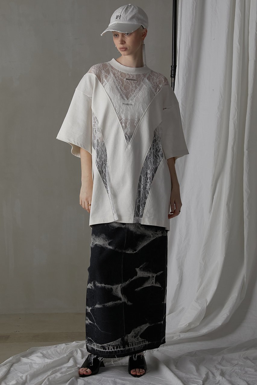 【プランク プロジェクト/PRANK PROJECT】のピグメントレーストップ / Pigment Lace Top 人気、トレンドファッション・服の通販 founy(ファニー) 　ファッション　Fashion　レディースファッション　Fashion for Women　トップス・カットソー　Cut & Sew Tops　シャツ・ブラウス・オフィスカジュアル　Elegant Blouses & Button-Ups　おすすめ　Recommended / Our Picks　ショート　Short, Short Length　ストレート　Straight, Straight Cut　スリーブ　Sleeve, Long Sleeve / Short Sleeve　ドッキング　Docking, Mixed Material　ミックス　Mix, Mixed Style　レース　Lace, Lace Fabric　other-2|ID: prp329100003942425 ipo3291000000032907216