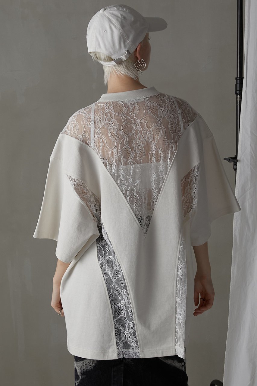 【プランク プロジェクト/PRANK PROJECT】のピグメントレーストップ / Pigment Lace Top 人気、トレンドファッション・服の通販 founy(ファニー) 　ファッション　Fashion　レディースファッション　Fashion for Women　トップス・カットソー　Cut & Sew Tops　シャツ・ブラウス・オフィスカジュアル　Elegant Blouses & Button-Ups　おすすめ　Recommended / Our Picks　ショート　Short, Short Length　ストレート　Straight, Straight Cut　スリーブ　Sleeve, Long Sleeve / Short Sleeve　ドッキング　Docking, Mixed Material　ミックス　Mix, Mixed Style　レース　Lace, Lace Fabric　other-5|ID: prp329100003942425 ipo3291000000032907226